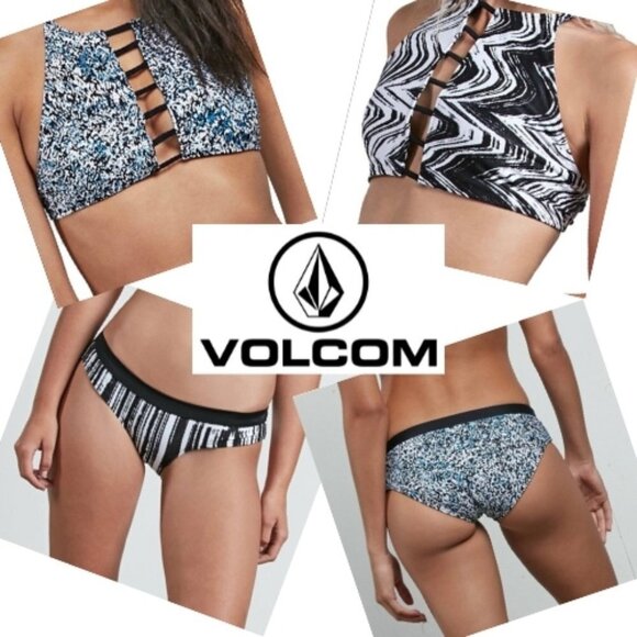 NEW Volcom "Stay Tuned" Reversible 2 Pc. Bikini Set - Bottom S / Top XS - Picture 1 of 9